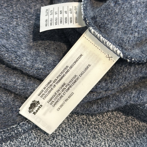 Roots Women's Heathered Blue Zip Up Sweater Size XS - Picture 8 of 8